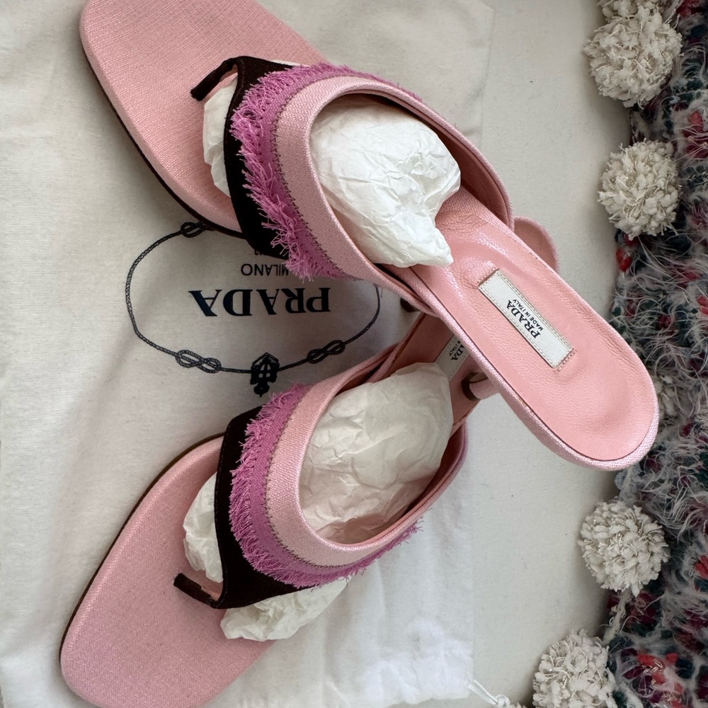 Prada Pink and Chocolate Women's Sandals